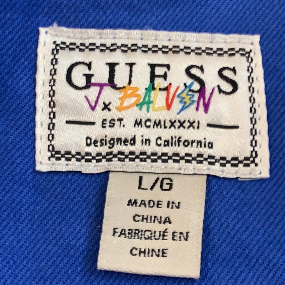 GUESS x J BALVIN Colorblocked Denim Vest L NWT - Picture 10 of 15